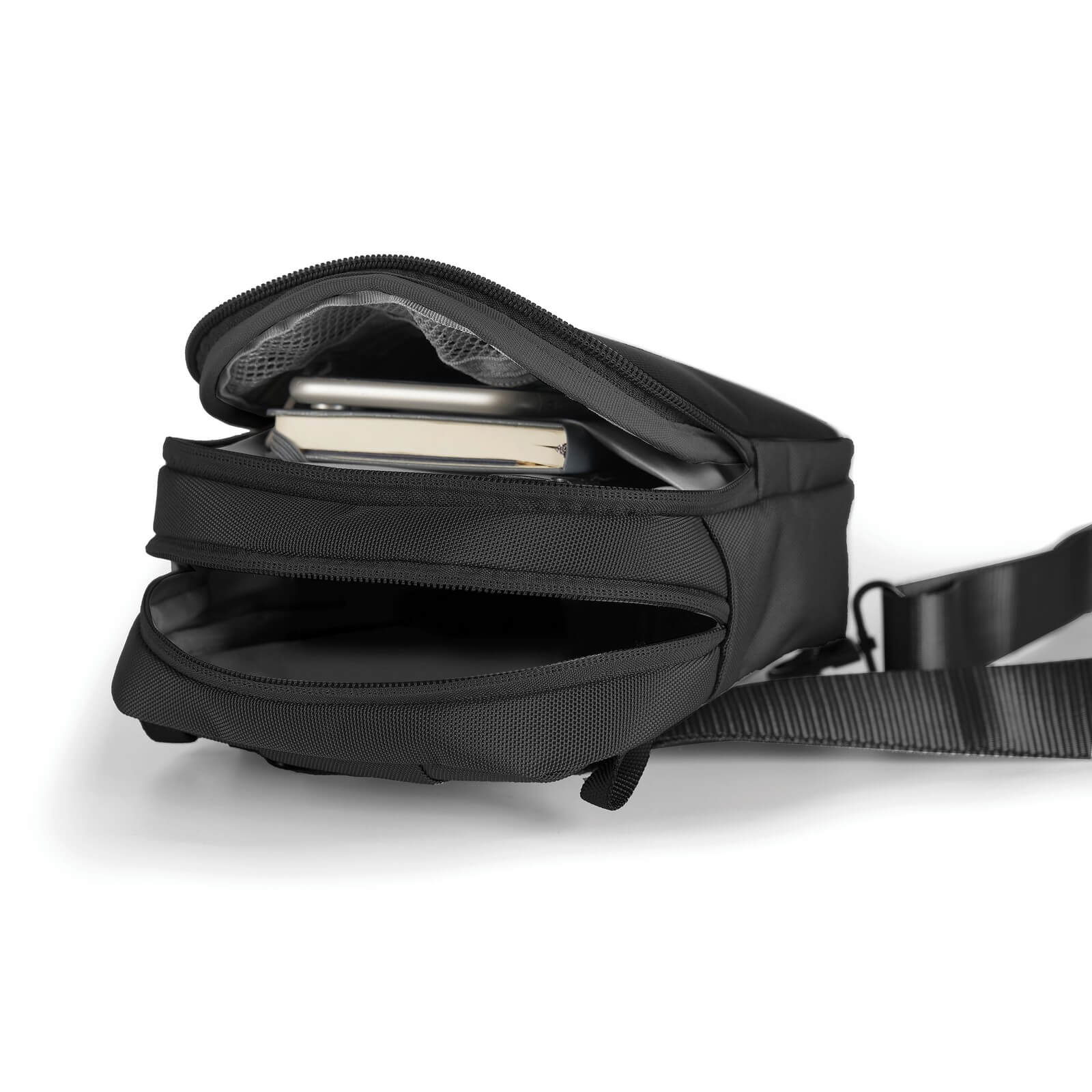 crna muska zenska unisex torbica boxy sling xd design 10