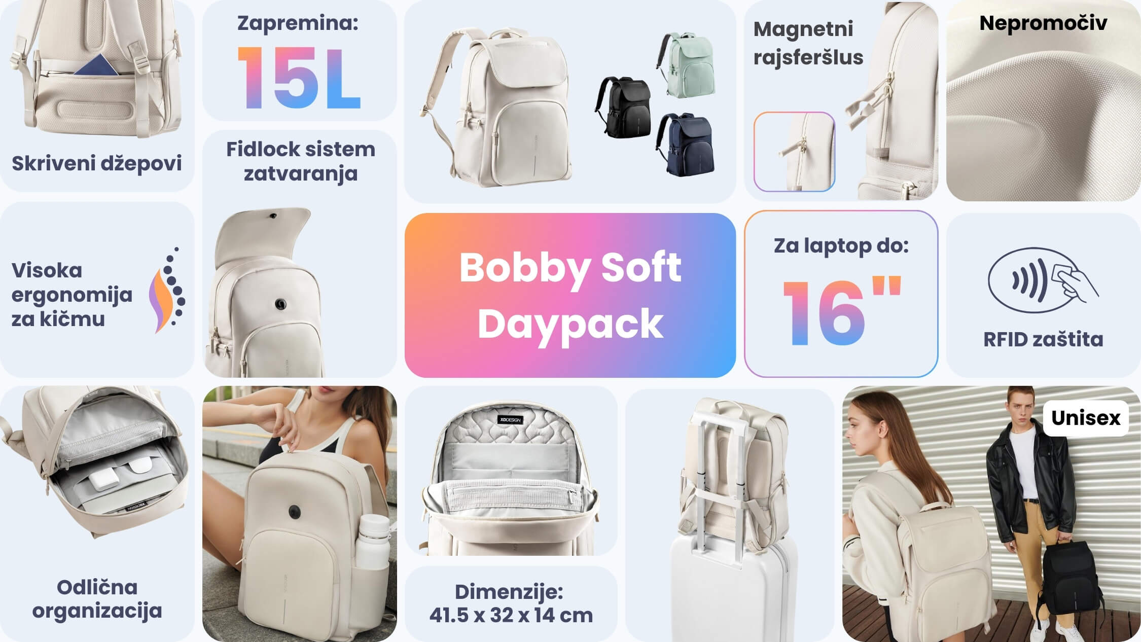 bobby soft daypack laptop ranac karakteristike xd design